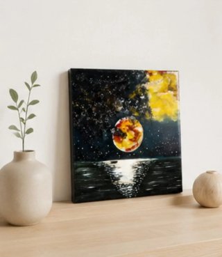 Cuadro Decorativo Luna Dorada 30x30