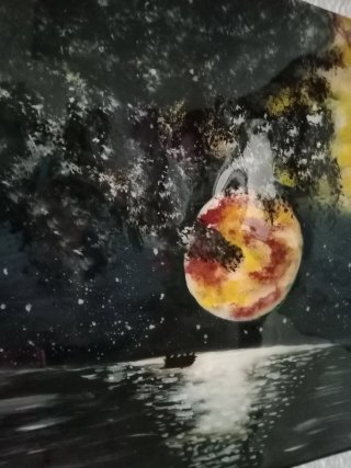 Cuadro Decorativo Luna Dorada 30x30