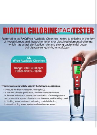 Misuratore pH Cloro Piscina 7 in 1 Tester PH Clor
