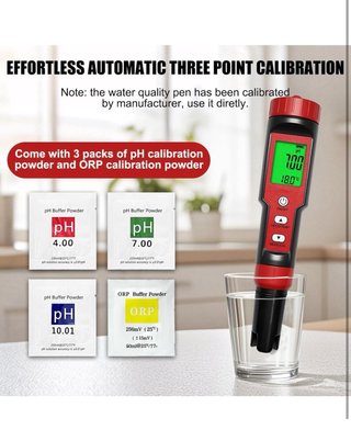 Misuratore pH Cloro Piscina 7 in 1 Tester PH Clor