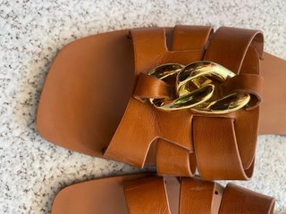 Sandalias Zara Talla 41 Cadena Dorada