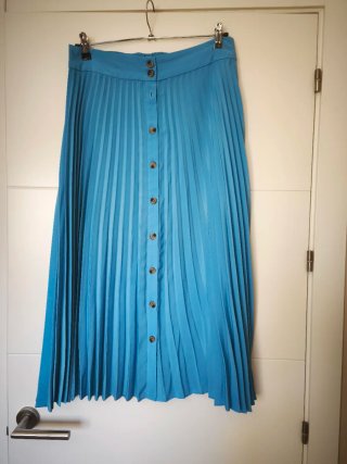 Falda Stradivarius azul, Talla XL