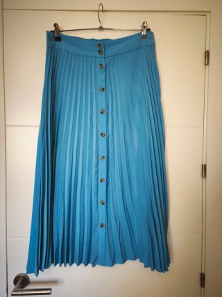 Falda Stradivarius azul, Talla XL