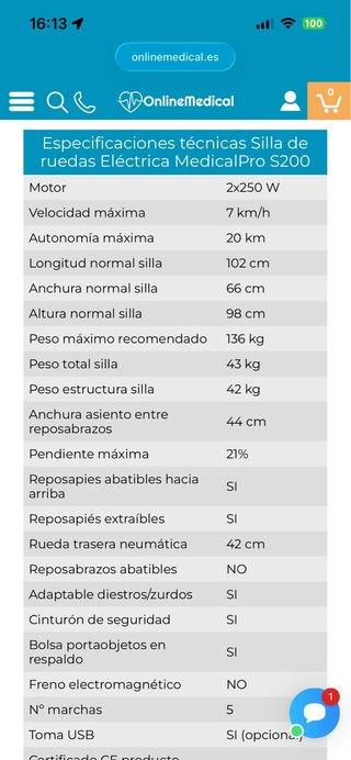 Silla Eléctrica MedicalPro S200