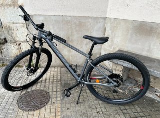 Bicicleta de montaña gris ROCKRIDER 29.