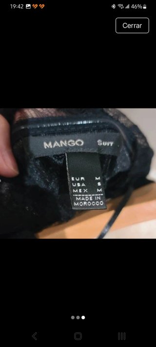 Vestido Mango encaje negro Talla M