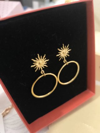 Pendientes Aro Sol Dorado