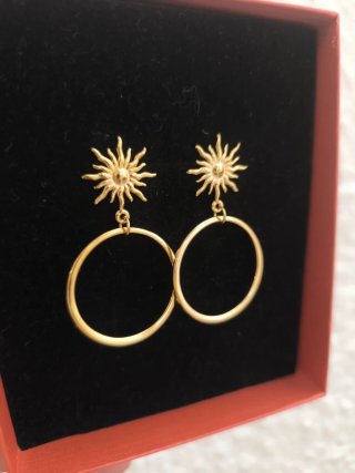 Pendientes Aro Sol Dorado