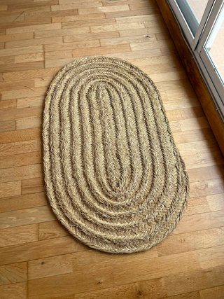 Tappeto Ovale in Fibra di Giunco Artigianale