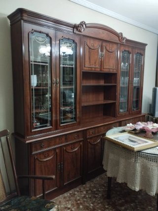 Mueble bar salita cristaleras madera
