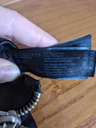 Guantes de piel negros AllSaints