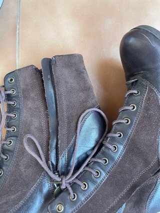 Botines de piel marrones con cordones , POCO USO