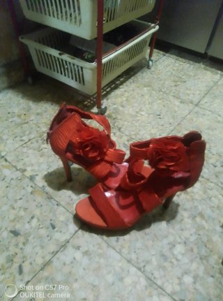 Sandalias Rojas Tacón 10cm Talla 39