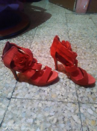 Sandalias Rojas Tacón 10cm Talla 39