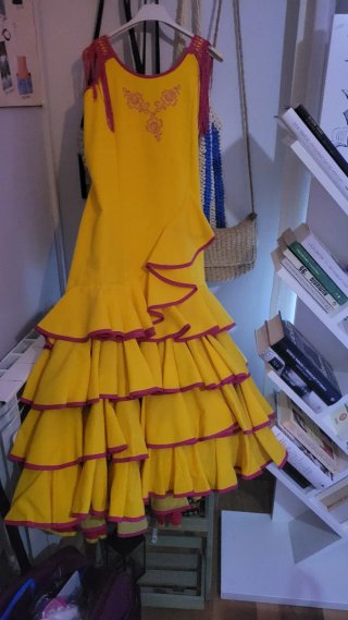 Vestido Flamenco Amarillo Volantes Talla 12_14