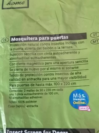 Mosquitera para puerta Livarno antracita
