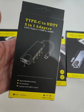 5 Adattatori USB-C Hub HDTV 4K LAN