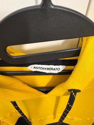 Felpa Antony Morato uomo M gialla con cappuccio logo