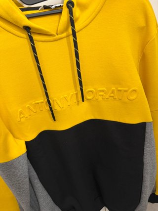 Felpa Antony Morato uomo M gialla con cappuccio logo
