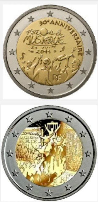 FRANCIA 2011 Y 2019 CONMEMORATIVAS S/C