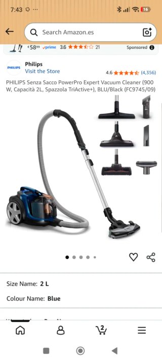 Aspiradora Philips PowerPro Expert 900W