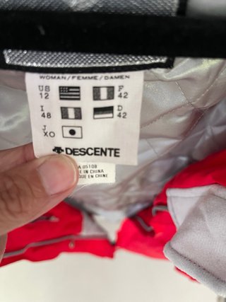 Chaqueta Descente esquí mujer T42 roja