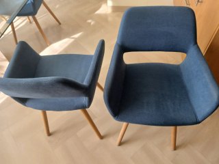 6 Sillas Comedor Tapizadas Azul