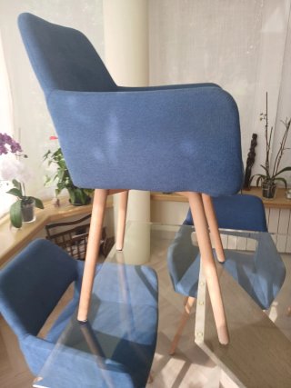6 Sillas Comedor Tapizadas Azul