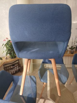 6 Sillas Comedor Tapizadas Azul