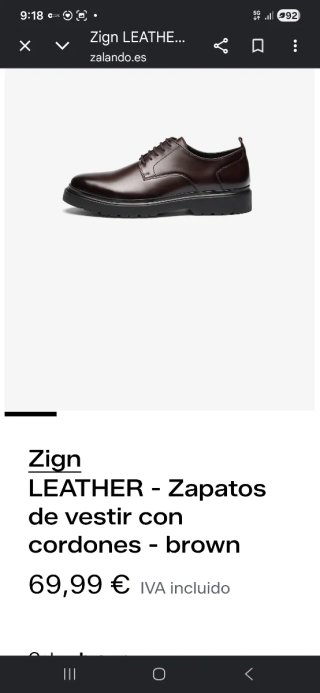 Zapatos de vestir marrones Para pié n○43