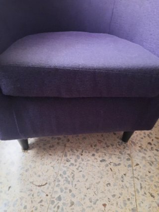 Juego 2 sillones tela rojo y azul