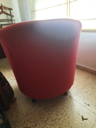 Juego 2 sillones tela rojo y azul