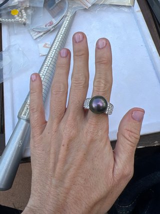 Anillo Perla Majorica con Circonitas