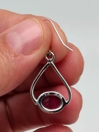 Pendientes de Plata de Ley 925 y Rubi