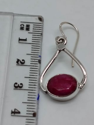 Pendientes de Plata de Ley 925 y Rubi