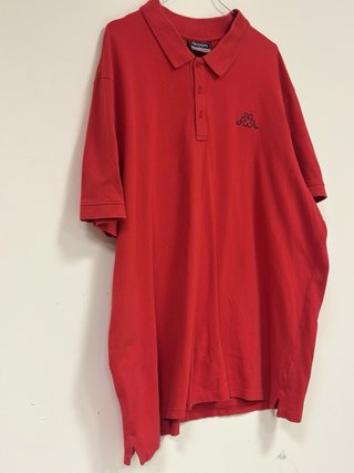 Polo Kappa Vintage Y2K Rojo Oversize Bordado Talla