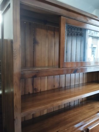 Vitrina Colonial Madera Maciza Cristal
