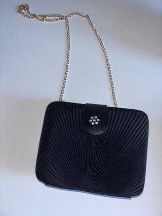 Bolso de fiesta negro con pedrería