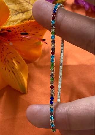 Pulsera Elástica Cristales Circonitas Acero 316L