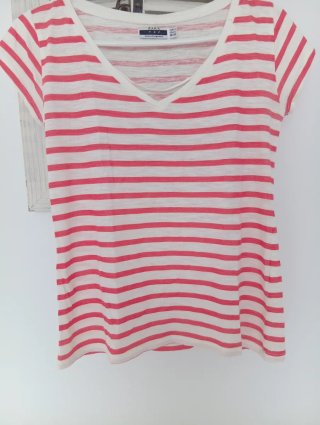 Camiseta Zara Rayas naranjas Talla S.
