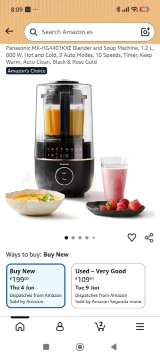 Panasonic Batidora & Máquina de Sopas 800W | 1.2L