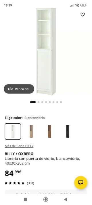 Vitrina Ikea Blanca Cristal