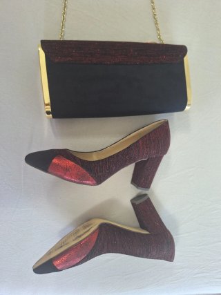 Conjunto Bolso y Zapatos Menbur Rojo