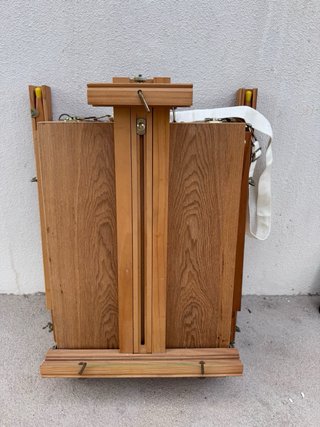Caballete francés madera cajón paleta