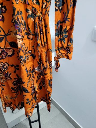 Vestido estampado floral naranja