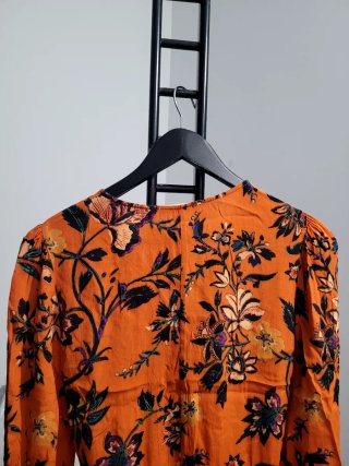 Vestido estampado floral naranja