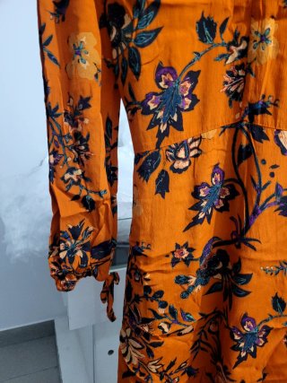 Vestido estampado floral naranja