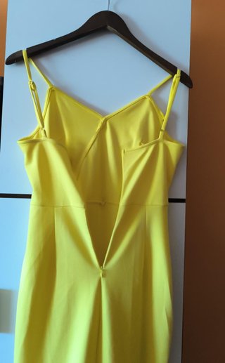Vestido amarillo tiranta volantes S
