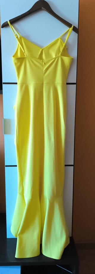 Vestido amarillo tiranta volantes S