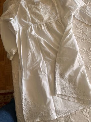 Blusón blanco Recobeco bordado pedrería Talla M